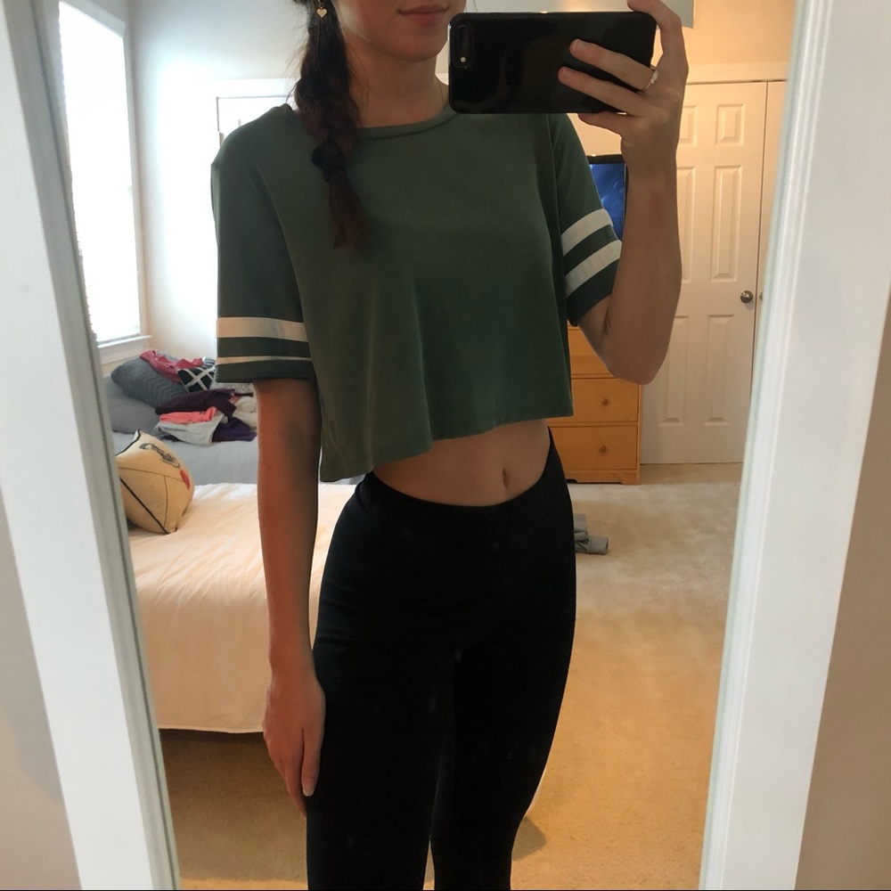 Green Flowy Crop Top